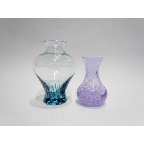 4517 - A Dartington crystal pair of Chantelle candlesticks, boxed, Stuart lead crystal vase, boxed, Royal B... 