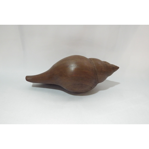 4205 - A carved wooden conch shell