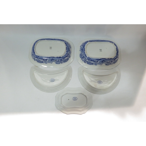 4206 - Five Copeland Spode Italian blue and white dishes