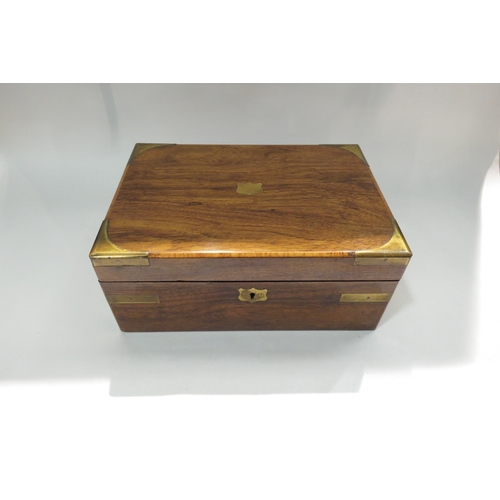 4235 - An inlaid box and a mahogany and brass writing slope (2)