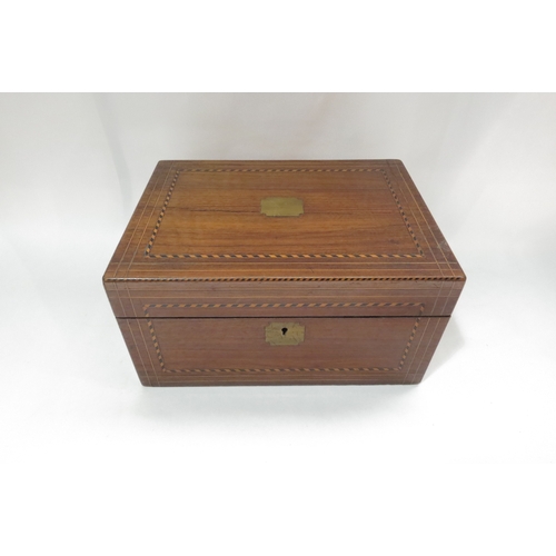 4235 - An inlaid box and a mahogany and brass writing slope (2)