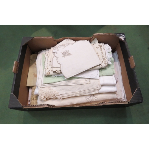 4255 - Fourteen vintage linen and cotton sheets, some age spot marked together with a very good quantity of... 