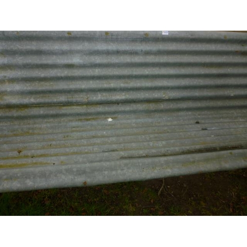 5039 - A 7ft metal and corrugated garden bench  (C)