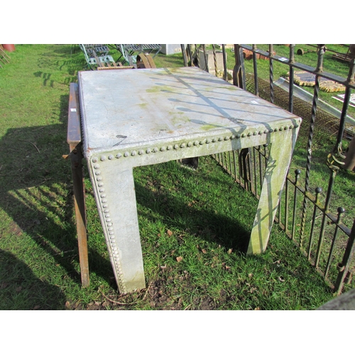 5101 - A galvanised metal potting table, 45