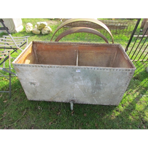 5103 - A riveted galvanised water tank with tap, 40