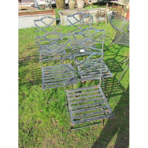 5107 - Five metal folding garden chairs