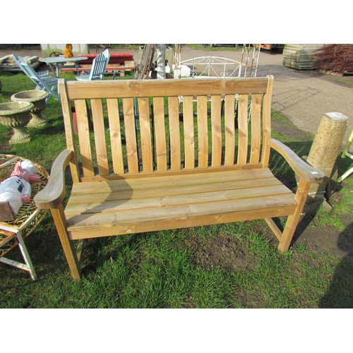 5126 - A pine high back garden bench, 62