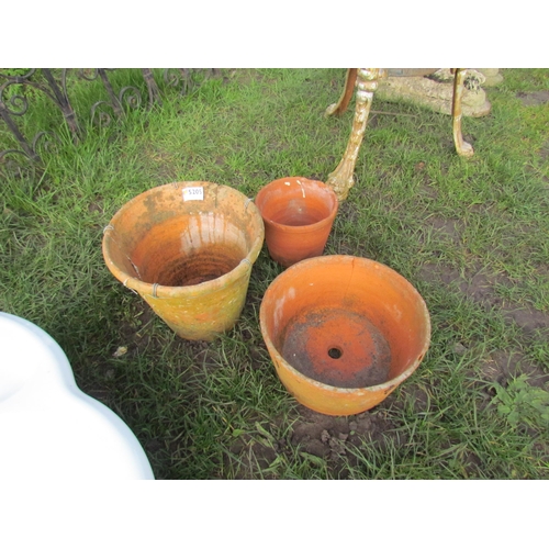 5205 - Three assorted terracotta pots  (R)  £15