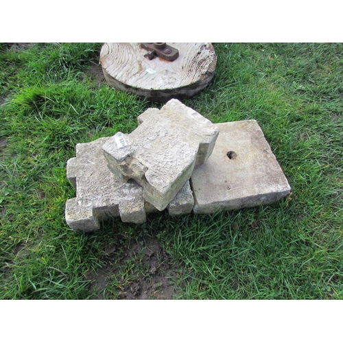 5214 - Two shaped stone blocks and a slab (E)  £8-15