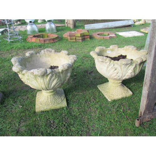 5230 - A pair of composition leaf form planters, 16