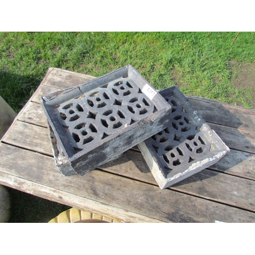 5293 - Three blue glazed vent bricks