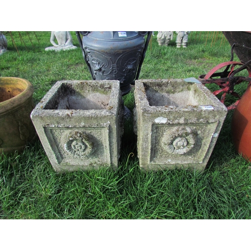 5300 - A pair of weathered square planters, 12