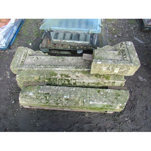 5317 - An 18th Century weathered carved stone surround in four pieces