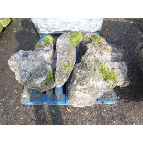 5319 - Five large mossed and weathered rockery stones  (R)  £350