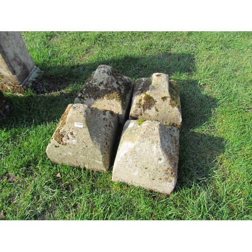 5339 - Four shaped stone pier caps, 11