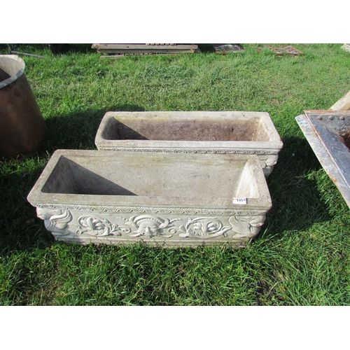 5354 - A pair of composition trough planters, 28