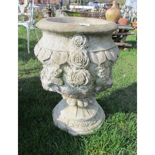 5357 - A composition foliate footed planter, 23