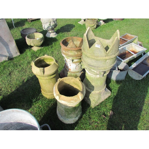 5394 - Four assorted chimney pots including crown top, all a/f