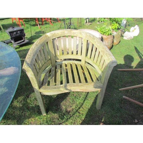 5448 - A pair of hardwood garden tub chairs