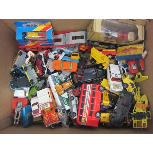 8182 - A collection of assorted loose and playworn diecast vehicles including Corgi, Lesney Matchbox Series... 