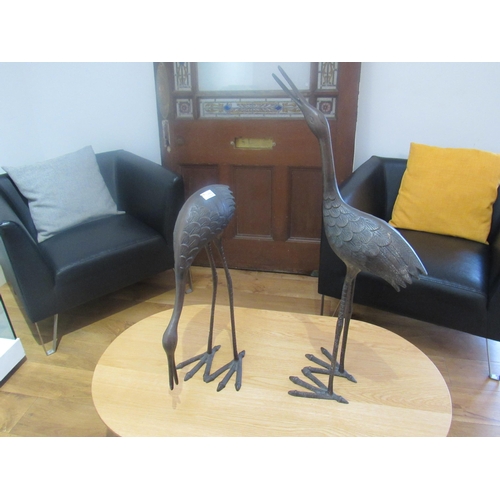 5484 - A pair of bronze cranes