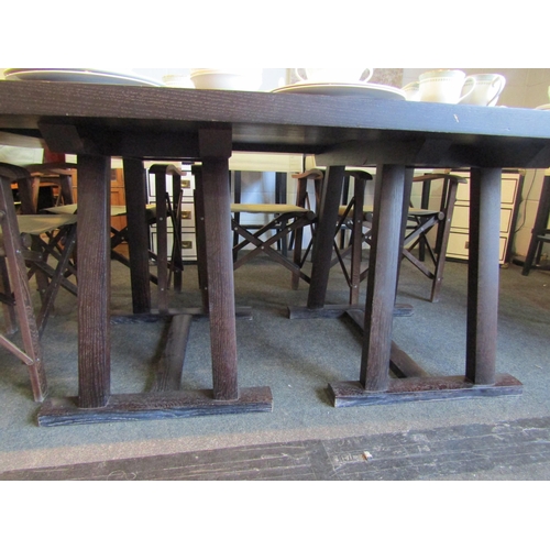 1099 - A Christian Liaigre stained wood slatted dining table, 76cm tall x 200cm long x 120cm wide   (R) £10... 