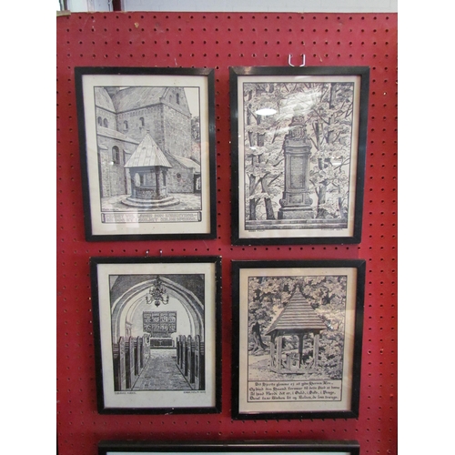 1074 - Four Ebba Holm prints, framed and glazed, each approximately 26cm x 21cm including frame