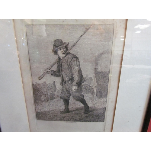 1075 - An etching by John Sell Cotman after a painting by Teniers. Framed and glazed. 32cm X 23cm image siz... 