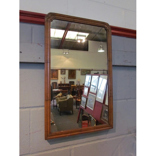 1080 - A Queen Anne style walnut framed wall mirror, 66cm x 41cm