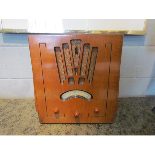 1086 - A 1930's Art Deco walnut cased wireless radio