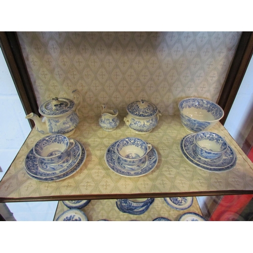 1092 - A quantity of blue and white ceramics including a child's part dinner service, tureens, platters, ju... 