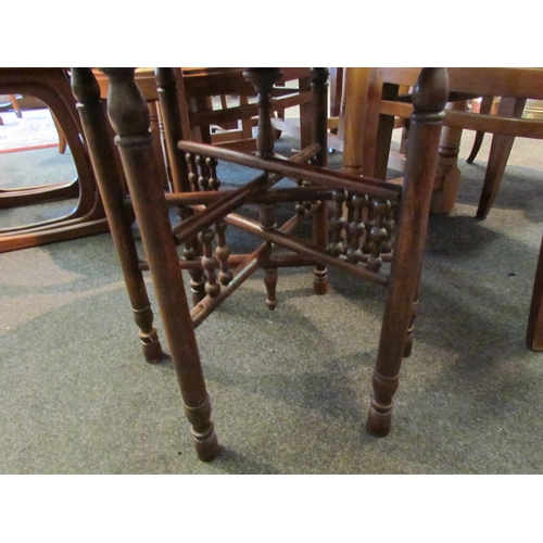 1115 - An Eastern brass table on wooden base and a circular brass tray a/f