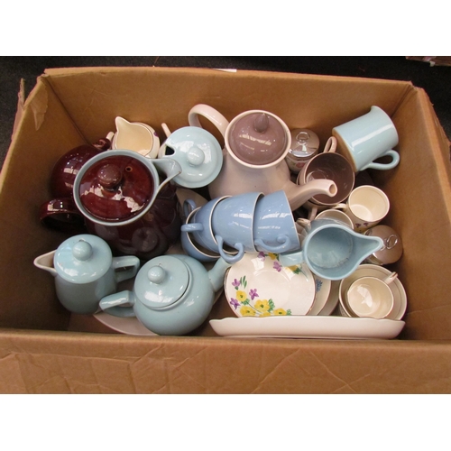 1149 - A quantity of assorted tea wares including Poole twin tone, Alfred Meakin, Wedgwood 