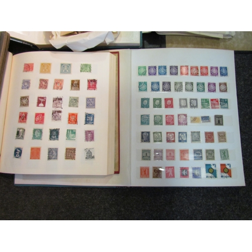 1215 - A box containing stamp albums with worldwide content, matchbox covers and Nestle cards    (E) £15-25