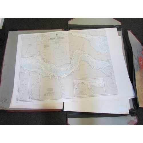 1238 - A folio of marine maps including Thames Estuary, Dover & Calais, Thames (London Vauxhall), Orford Ne... 