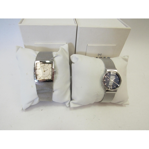 1354 - Two Skagen Denmark lady's watches