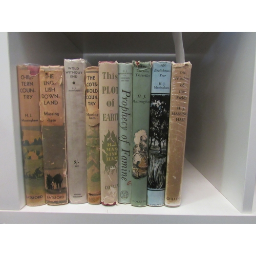 1404 - H.J. Massingham, nine books relating to the countryside, agriculture and rural matters, all in dust ... 