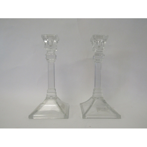 1412 - A pair of Toscany lead crystal candlesticks, 20cm tall