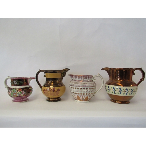 1417 - Six various 19th Century and later lustre ware jugs