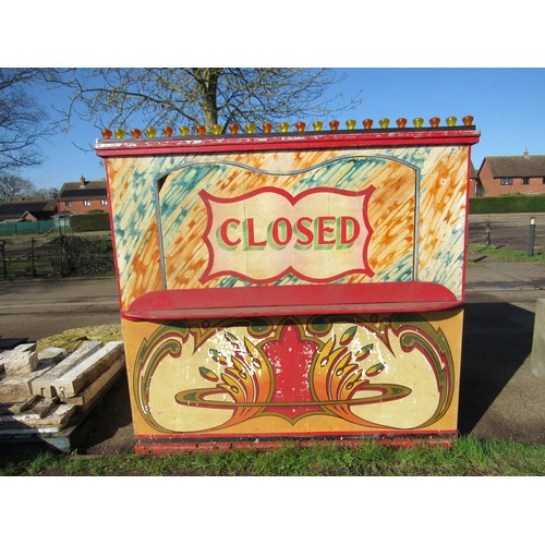 5006 - A wooden painted fairground stall, 84