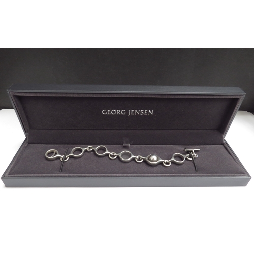 7100 - A Georg Jensen silver Sphere bracelet by Regitze Overgaard #474, 19.5cm long, 38g, boxed