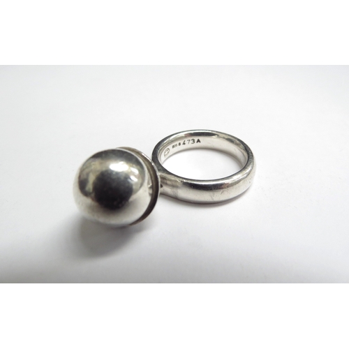 7101 - A Georg Jensen silver Sphere ring designed by Regitze Overgaard. Size N, 10.9g, boxed      (R) £100