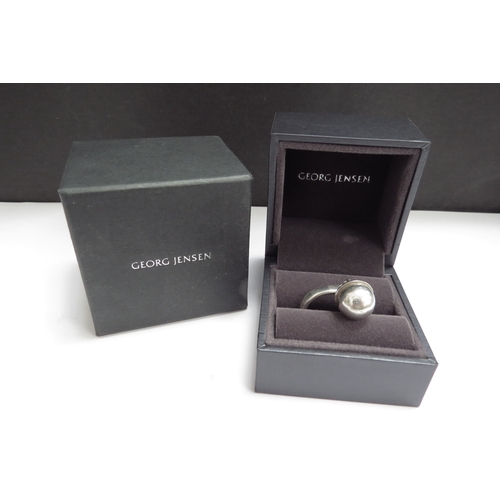 7101 - A Georg Jensen silver Sphere ring designed by Regitze Overgaard. Size N, 10.9g, boxed      (R) £100