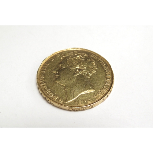 7417 - An 1823 George IV gold double sovereign/£2 coin