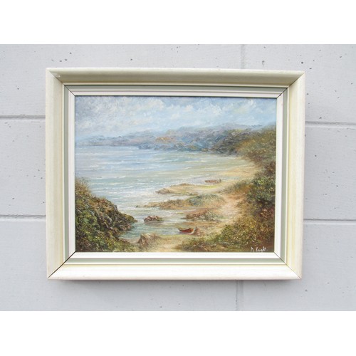 4063 - MARY E. KNIGHT (Irish artist) A framed original oil on board painting “Donegal scene”, signed to bot... 