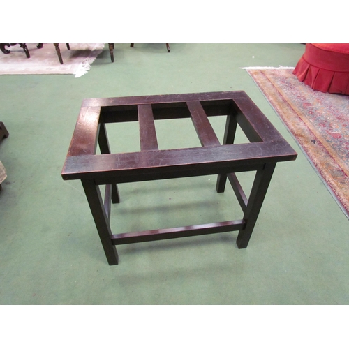 4066 - A Circa 1930 luggage rack/bench on square legs united by stretchers, 46cm tall x 56cm wide x 38cm de... 