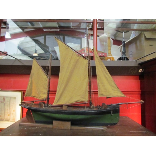 4171 - A model of a tall fishing vessel on stand, 95cm tall x 115cm long including stand  (R)  £100 BYGONES