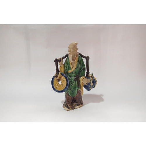 4282 - An Oriental pottery figure of Chinese Sage, 25.5cm tall, a/f