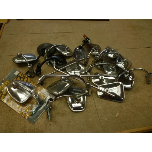 6103 - A box of mixed motorcycle wing mirrors including chromed examples