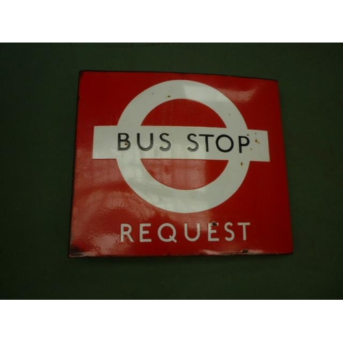 6108 - A double sided 'Bus Stop' wedge sign 46cm x 40cm